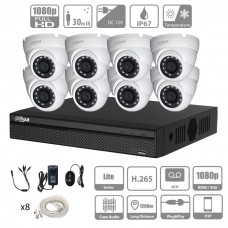 DAHUA Kit vidéo surveillance 8 caméras dômes 2 Mégapixels